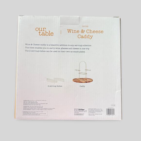 Our Table Hayden Wine & Cheese Caddy - Picture 3 of 4